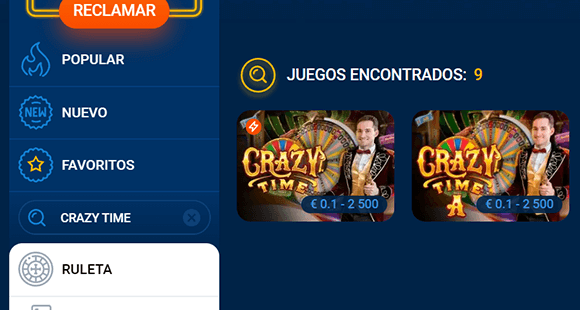 Encuentra Crazy Time